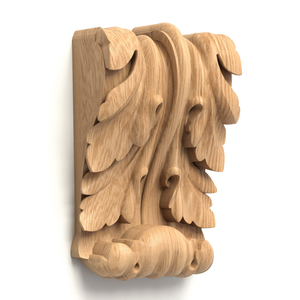 Carved corbel with acanthus leaf for cabinet